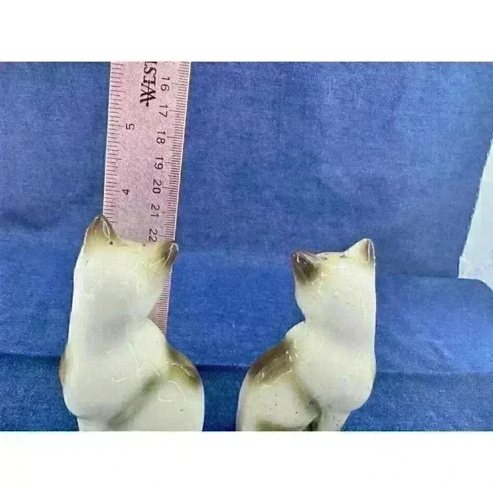 VTG Set Mid Century Siamese Cats With Sapphire Eyes Salt‎ & Pepper Shakers